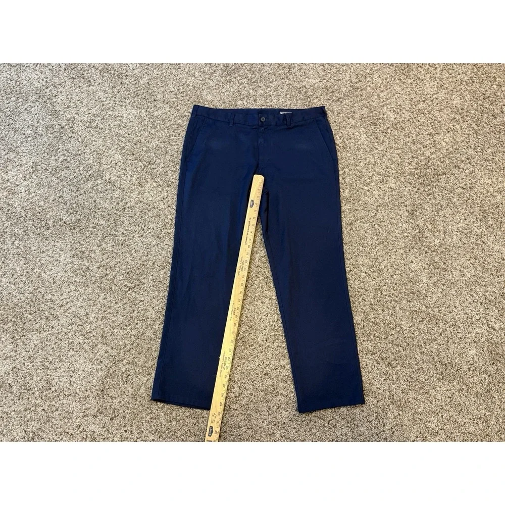 Mizzen+Main Baron Chino Trim Flat Front Pants Navy Blue Men's Size 36x30